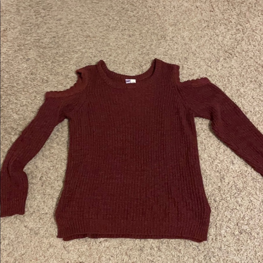 Cold shoulder sweater